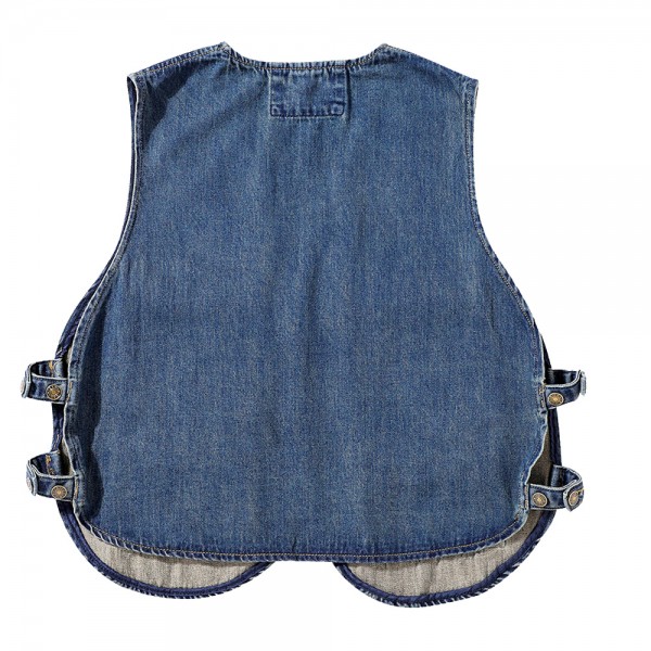 Denim Sleeveless Cargo Vest