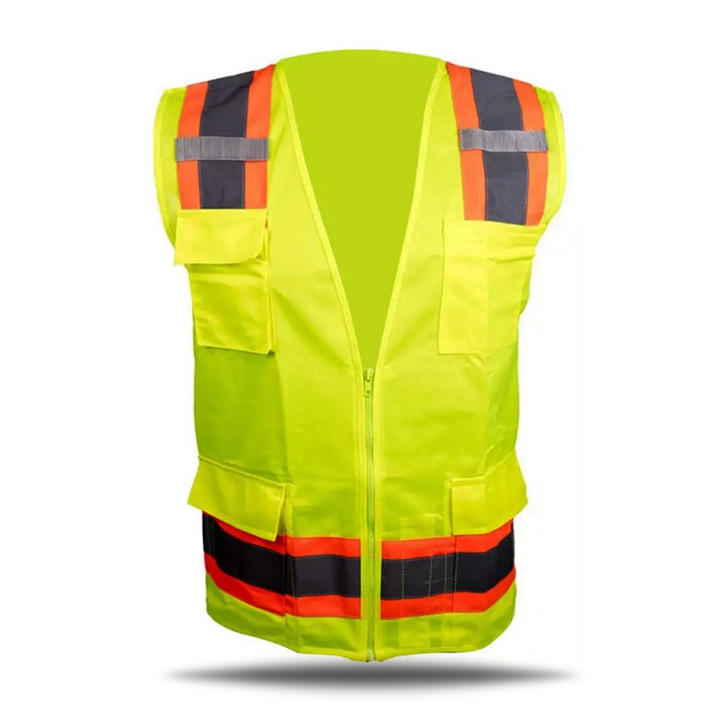 Safety Vest with 6 Pockets Reflective Vest High Visibility Work Wear Vest